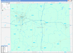 Battle Creek Metro Area Wall Map Color Cast Style 2024